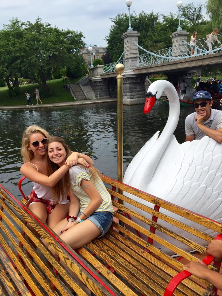 Baby sister's day off.  Swan Boats are one of my favorite family traditions.