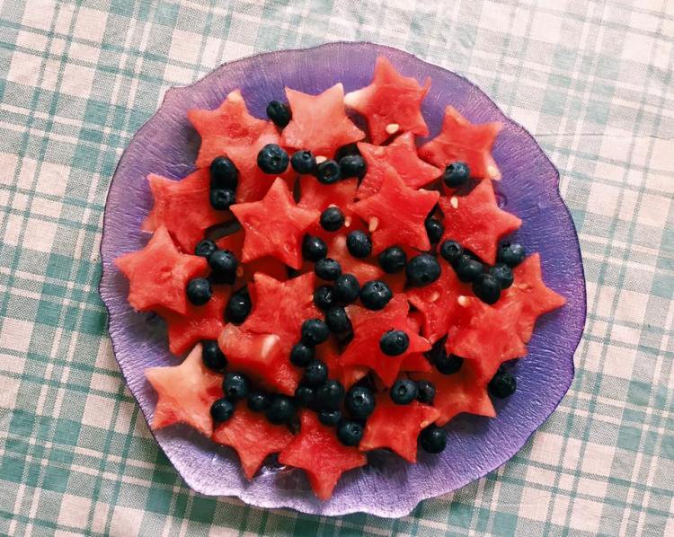 My very Pinterest-y and patriotic fruit salad!