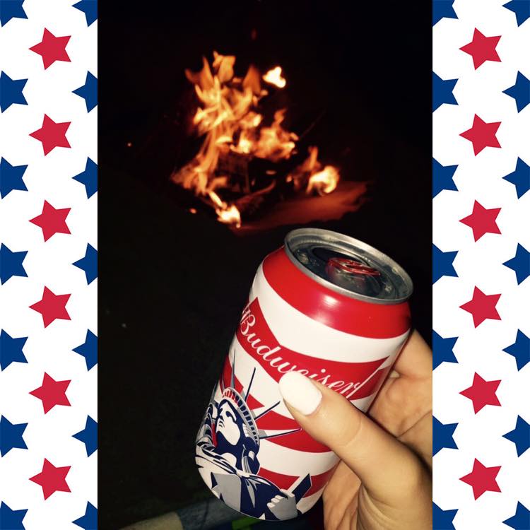 My friends and I made a beach bonfire and drank the most patriotic beers I've ever seen!