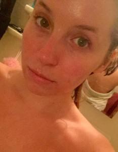 creepy expression... and a face full of cleanser